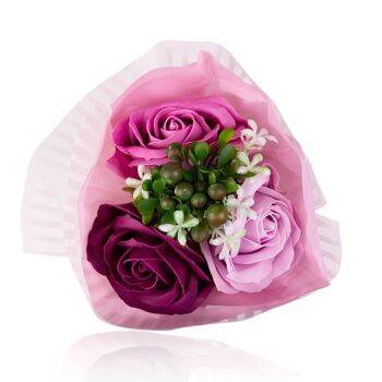Bouquet de 3X8g Roses en papier de savon, 4 modèles assortis, senteur : Rose - 230989 4