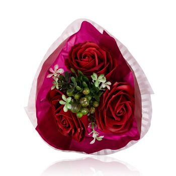 Bouquet de 3X8g Roses en papier de savon, 4 modèles assortis, senteur : Rose - 230989 5