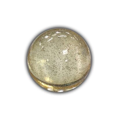Transparente runde Badeperle mit Goldglitter, Vanilleduft – 100334