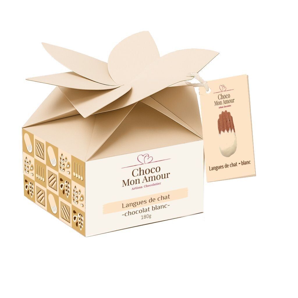 Biscotti - Lingue di gatto al cioccolato bianco - 180g