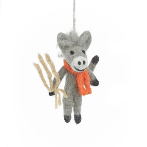 Handmade Felt Barney the Donkey Hanging Spring Decoration