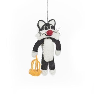 Handmade Felt Sylvester Cat Hanging Decoration