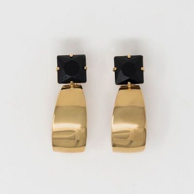 DANGLING EARRINGS IN 18KT GOLD PLATED BRASS