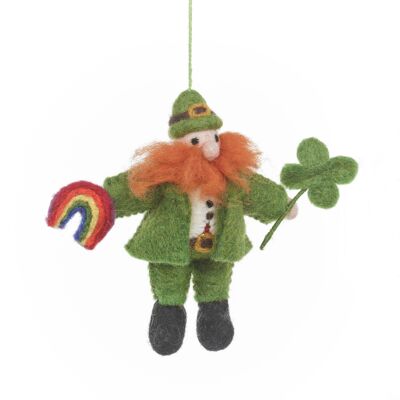 Décoration suspendue irlandaise Lucky Leprechaun en feutre fait à la main