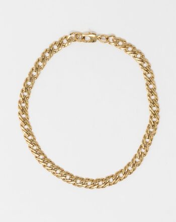 COLLIER RAS DE COU EN LAITON PLAQUÉ OR 18 KT