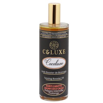 Cocoluxe natural TANNING oil: Tan activator, accelerator and extender, oil before and after sun, Intense and uniform tan 100 ml. (Coconut vanilla)