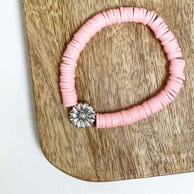 Bracelet d'été pour enfants fleur rose | bijoux pour enfants faits à la main