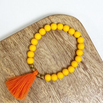 Summer children's bracelet tassel yellow | handmade children's jewelry