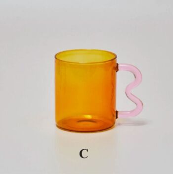 Tasse en verre d'oreille colorée 5