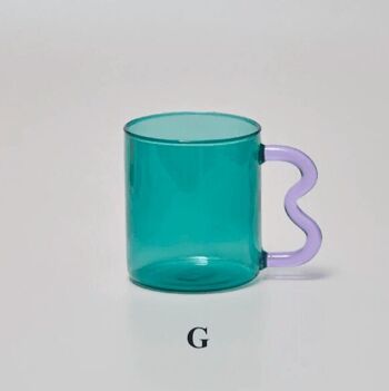 Tasse en verre d'oreille colorée 9