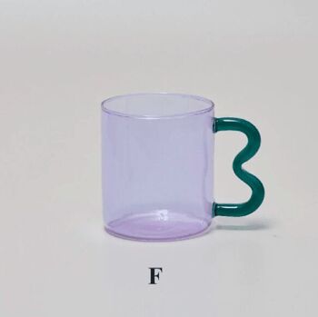 Tasse en verre d'oreille colorée 15