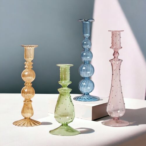 Artist Style Glass Candle Holders