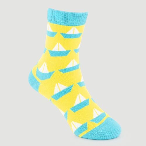 ORGANIC COTTON KID SOCKS BOATS TURQUESE