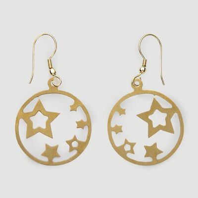 Boucles d'oreilles étoiles en laiton faites à la main, produit du commerce équitable