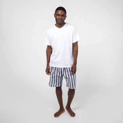 Pijama Algodón Orgánico Lurus White Stripes Producto de Comercio Justo