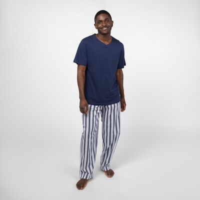 Pijama Algodón Orgánico Akahata Stripes Noche Producto de Comercio Justo