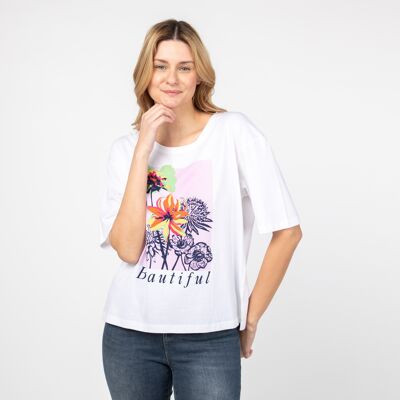 Mei Weißes T-Shirt aus Bio-Baumwolle, Fair-Trade-Produkt