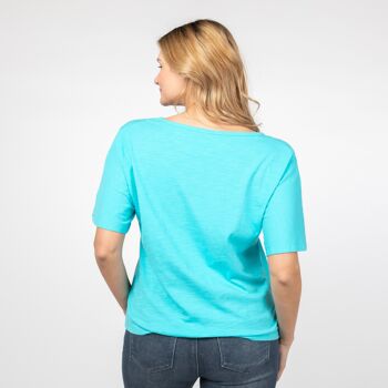 T-shirt Serena Turquoise en coton biologique Produit équitable 2