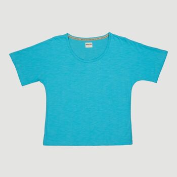 T-shirt Serena Turquoise en coton biologique Produit équitable 3