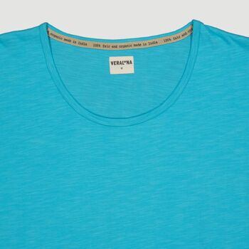 T-shirt Serena Turquoise en coton biologique Produit équitable 4