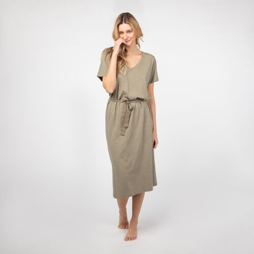 ORGANIC COTTON DRESS SALINA OLIVE