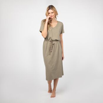 ROBE EN COTON BIOLOGIQUE SALINA OLIVE 1