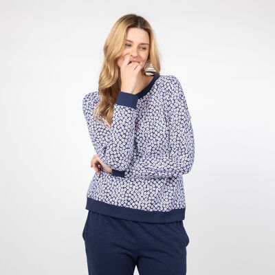 Weiches Bio-Baumwoll-Sweatshirt mit Blumen, Fair-Trade-Produkt