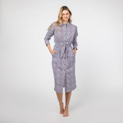 ORGANIC COTTON DRESS LONG ABU FLOWERS