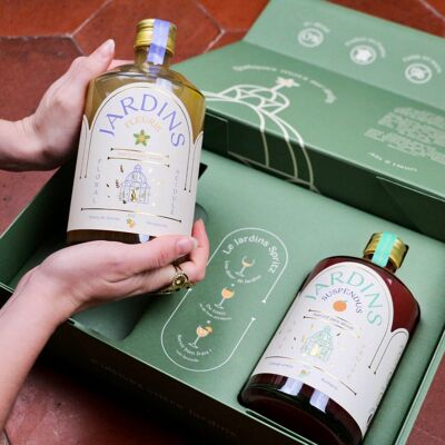 Gift box - Non-alcoholic aperitifs - Jardins Fleuris + Jardins Suspendus - 70cl - ORGANIC and low in sugar