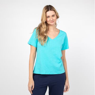 ORGANIC COTTON SHIRT SARITA TURQUESA