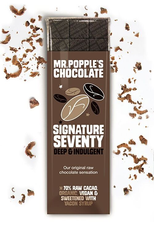 70% Signature Seventy - 35g Dark Organic Craft Chocolate Bar