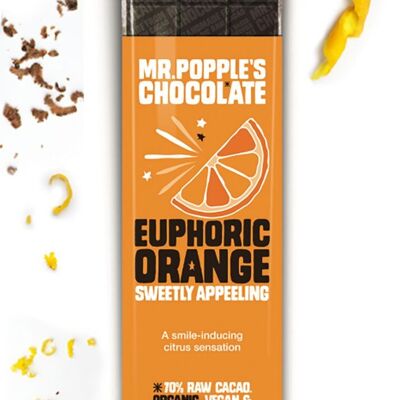 70% Euphoric Orange 35g Dark Organic Vegan Chocolate Bar