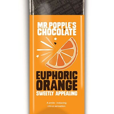 Barra de chocolate vegano orgánico oscuro 70% naranja eufórica 75 g
