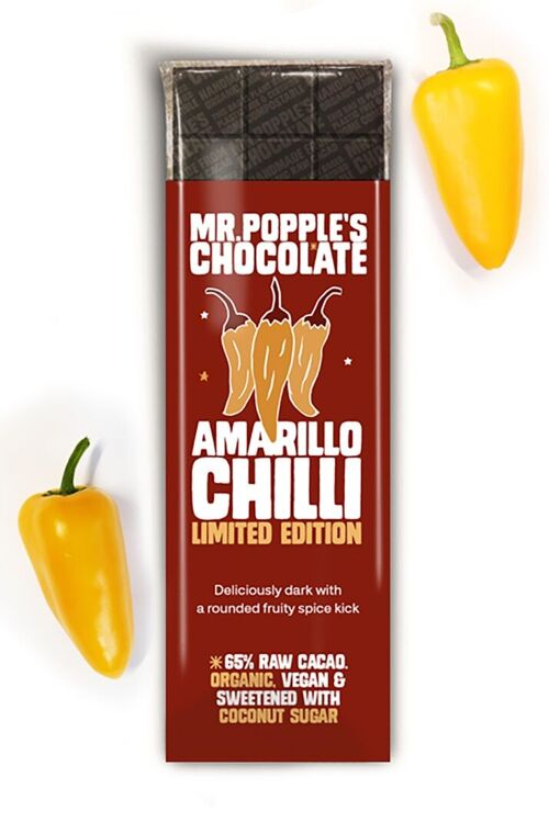 65% Amarillo Chilli Dark Organic Vegan Chocolate Bar 35g