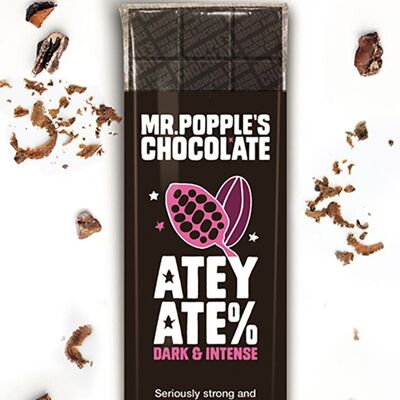 88% Atey Ate% 35g Barre de chocolat noir végétalien biologique sans sucre