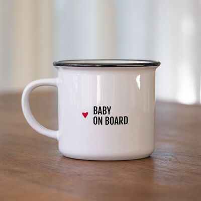Tasse „Baby an Bord“ / Besondere Schwangerschaftsankündigung