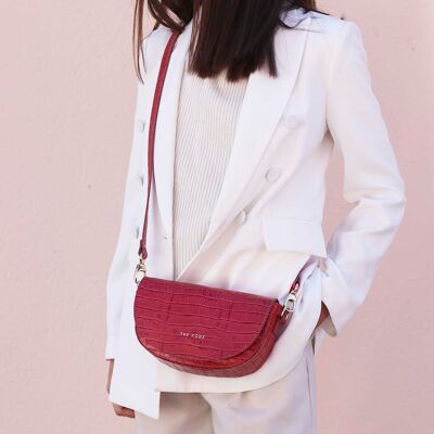 ALMA LEATHER CROSSBODY BAG ENGRAVED IN STRAWBERRY COCONUT