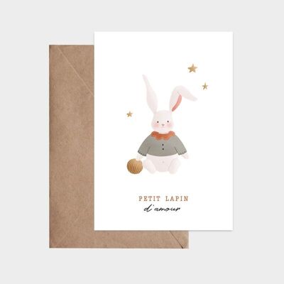 Postkarte - Kleiner Hase der Liebe - Geburt eines kleinen Jungen