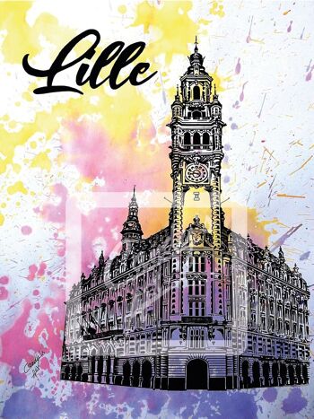 Affiche Lille - Le Beffroi de la Chambre de Commerce 2