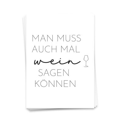 Postkarte Wein sagen