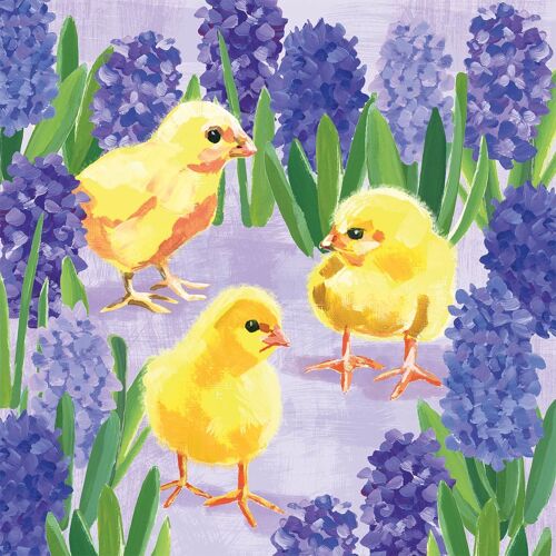 Chicks in Hyacinth Napkin 25x25