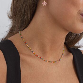 Felicia - Collier de perles de verre colorées 4