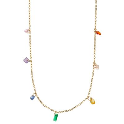 Sky - Multi Colored Chain Necklace Stainless Steel