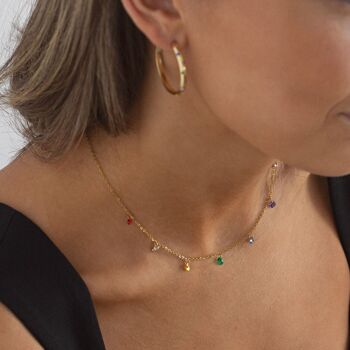 Sky - Collier chaîne multicolore en acier inoxydable 6