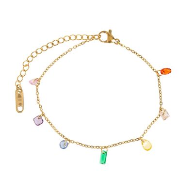 Sky - Bracelet chaîne multicolore en acier inoxydable