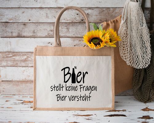 Bier stellt keine Fragen | Jutetasche