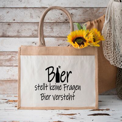 Bier stellt keine Fragen | Jutetasche