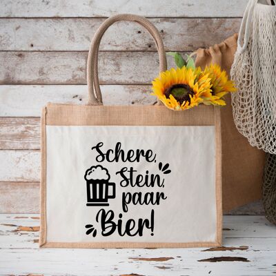 Schere, Stein, paar Bier!  | Jutetasche