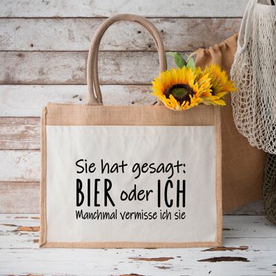 Bier oder Ich | Jutetasche