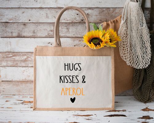 Hugs, Kisses & Aperol | Jutetasche